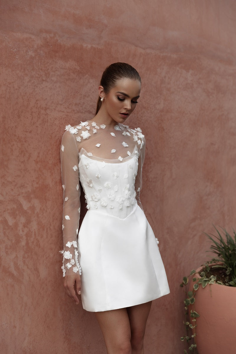 cocktail dress with bolero Glitter Jacquard Knit & Matte Jersey Bolero Gown