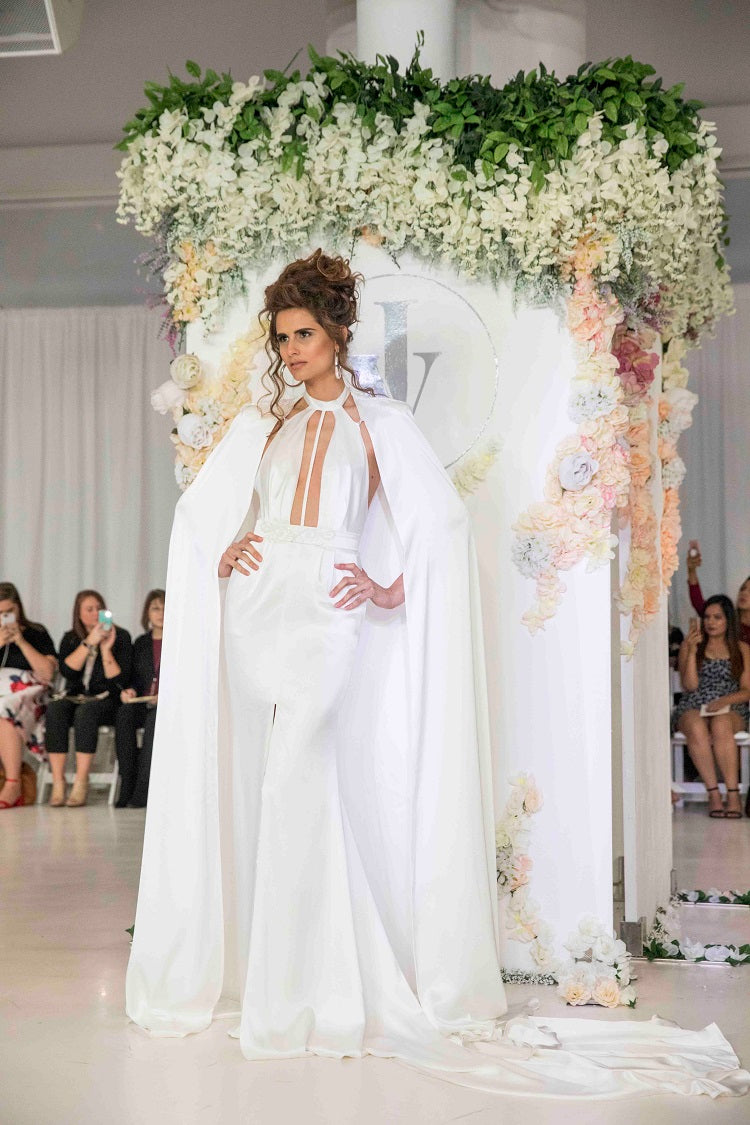 Linda Style 1508 with Cape – Luxury Bridal Gown by Julie Vino