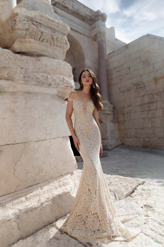 Alyiah Style 2104 with Overskirt – Luxury Bridal Gown by Julie Vino