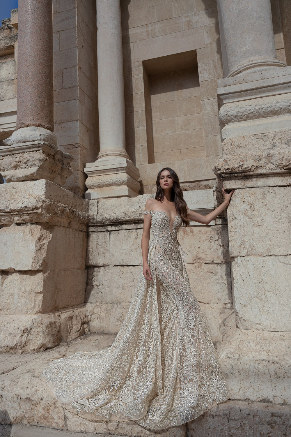 Alyiah Style 2104 with Overskirt – Luxury Bridal Gown by Julie Vino