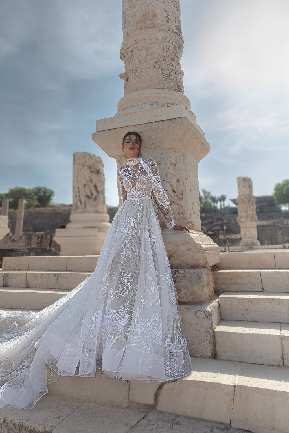 Sarah – Style 2106 | Couture Long-Sleeve Lace Wedding Gown by Julie Vino