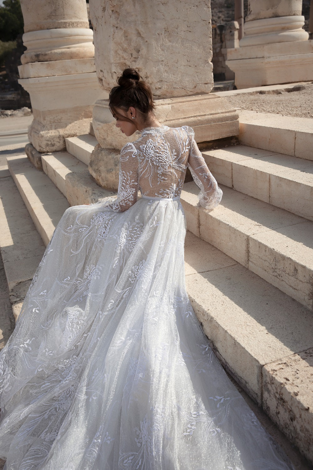 Sarah – Style 2106 | Couture Long-Sleeve Lace Wedding Gown by Julie Vino