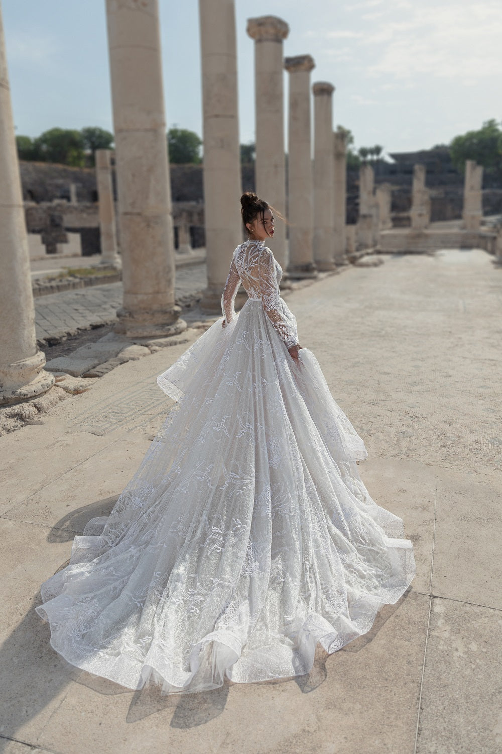 Sarah – Style 2106 | Couture Long-Sleeve Lace Wedding Gown by Julie Vino